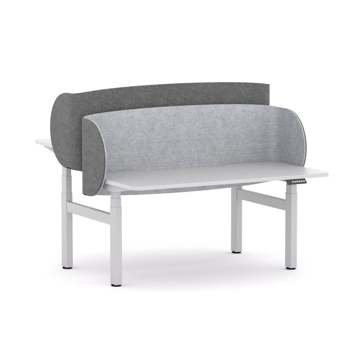 Klass 3C/2M Electric 2-User Double-Sided Workstation with AcoustiQ Curved Wrap Screen - alternate view, size or finish; optional items may be shown