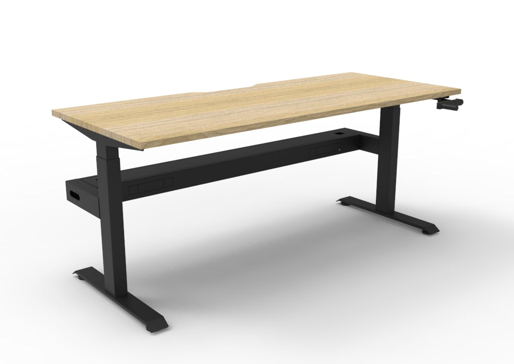 Boost Crank Manual Height Adjustable Single Sided Workstation - Framed Screen Options - configuration image