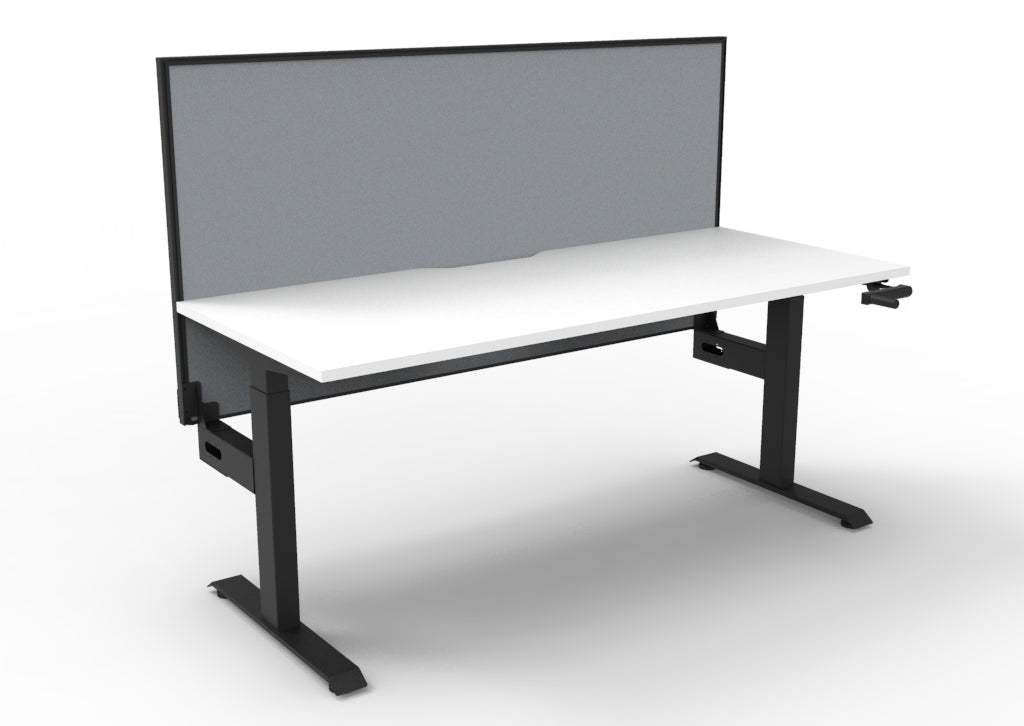Boost Crank Manual Height Adjustable Single Sided Workstation - Framed Screen Options - configuration image