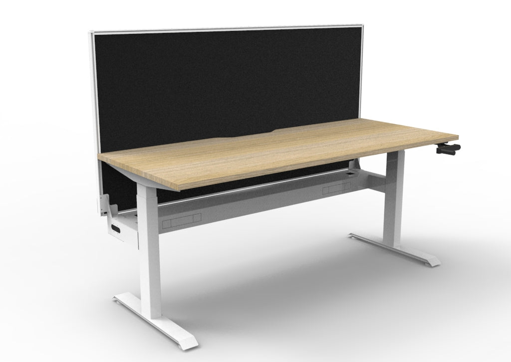 Boost Crank Manual Height Adjustable Single Sided Workstation - Framed Screen Options - configuration image