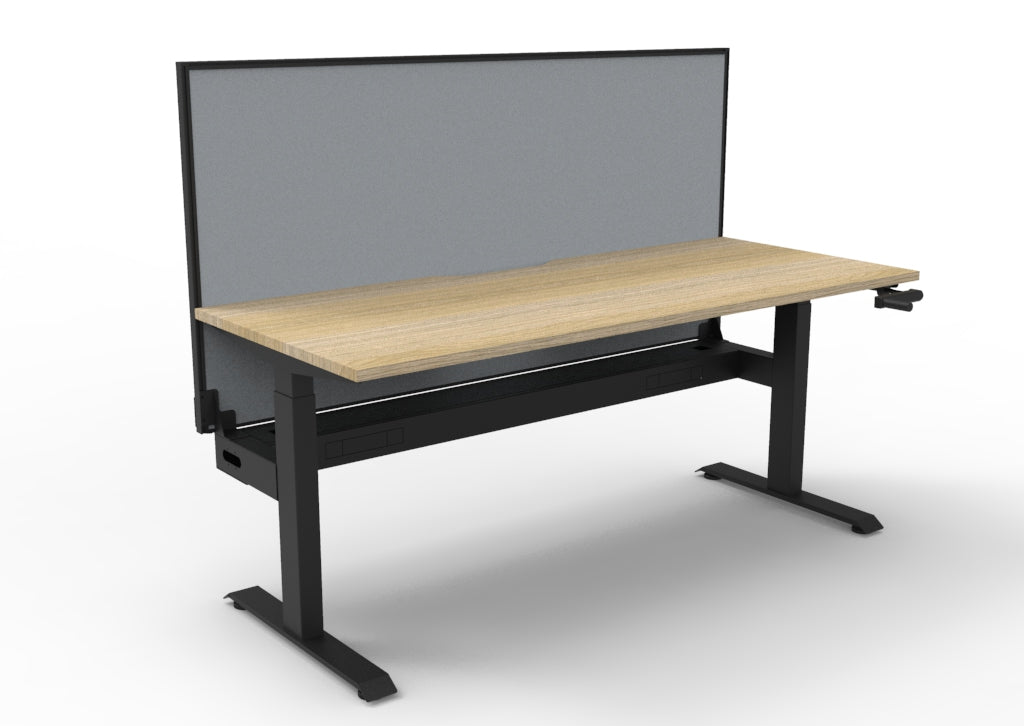 Boost Crank Manual Height Adjustable Single Sided Workstation - Framed Screen Options - configuration image