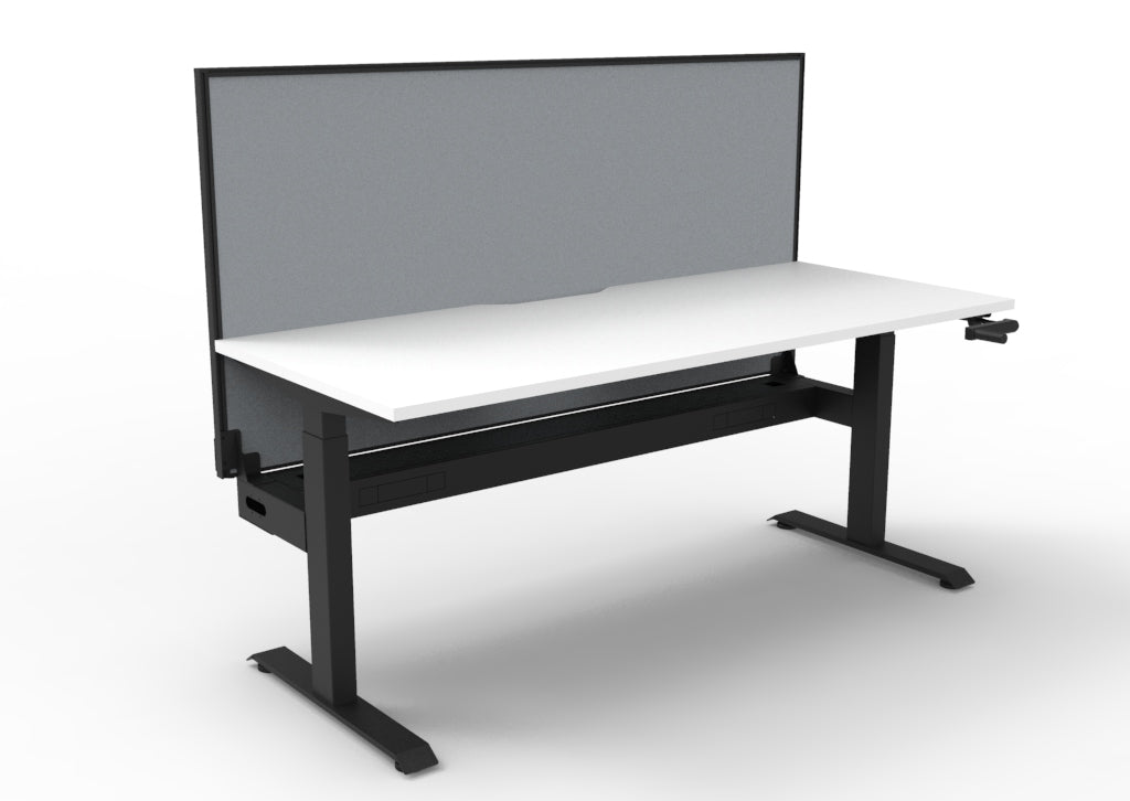 Boost Crank Manual Height Adjustable Single Sided Workstation - Framed Screen Options - configuration image