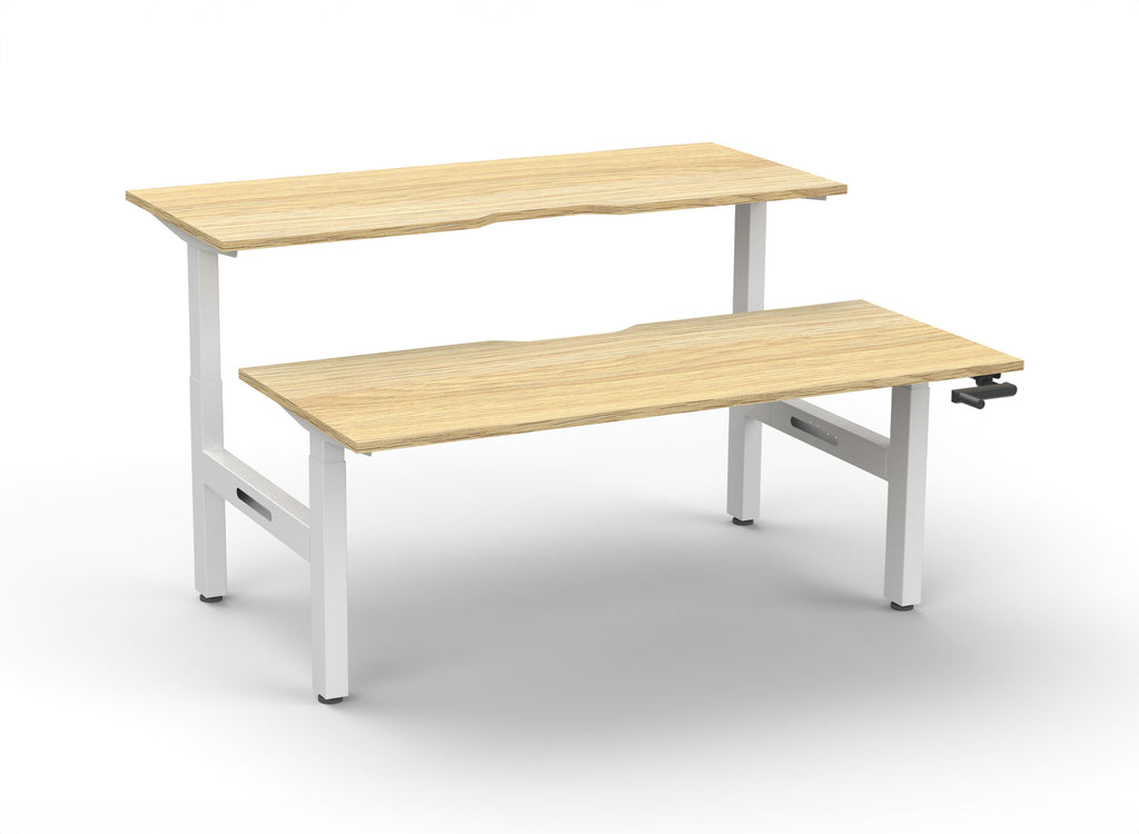 Boost Crank Manual Height Adjustable 2 Person Back to Back Workstation - Framed Screen Options - configuration image