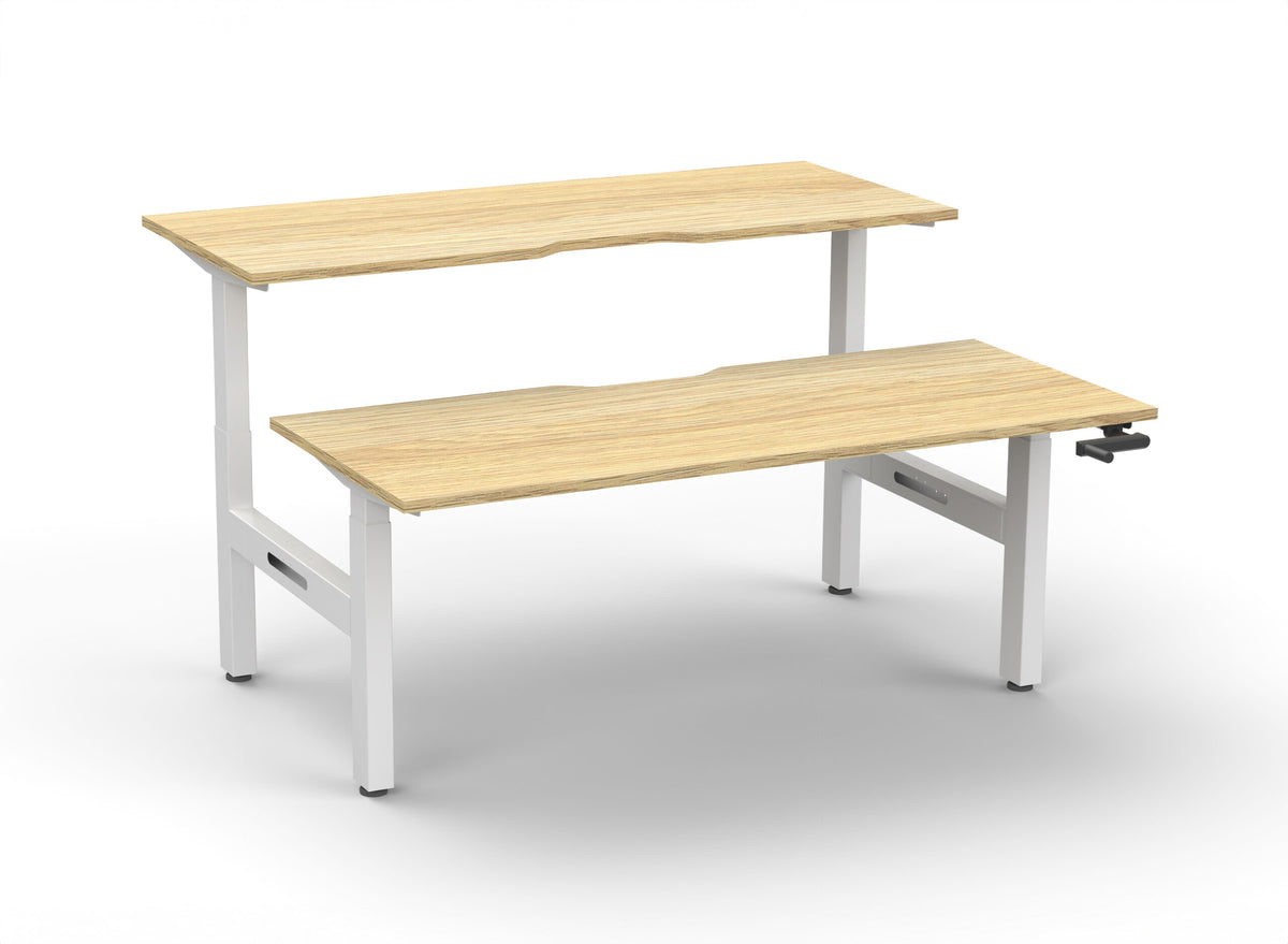 Boost Crank Manual Height Adjustable 2 Person Back to Back Workstation - Framed Screen Options - configuration image