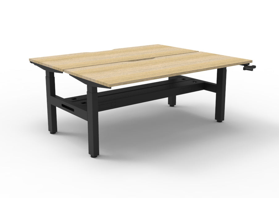 Boost Crank Manual Height Adjustable 2 Person Back to Back Workstation - Framed Screen Options - configuration image