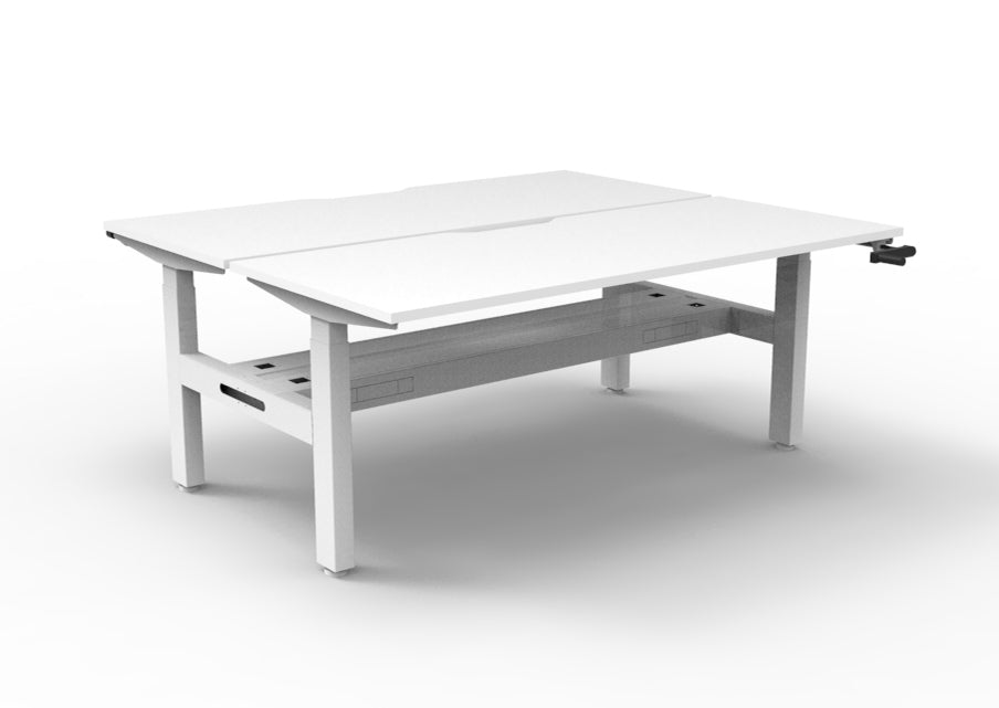 Boost Crank Manual Height Adjustable 2 Person Back to Back Workstation - Framed Screen Options - configuration image