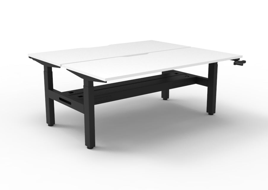 Boost Crank Manual Height Adjustable 2 Person Back to Back Workstation - Framed Screen Options - configuration image