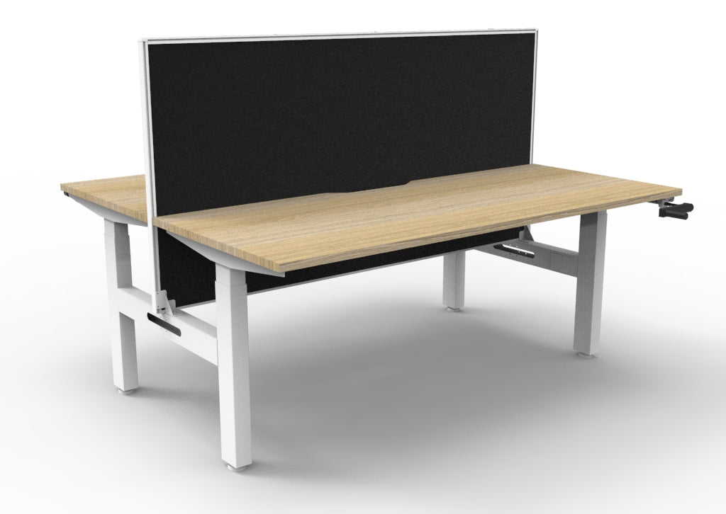 Boost Crank Manual Height Adjustable 2 Person Back to Back Workstation - Framed Screen Options - configuration image