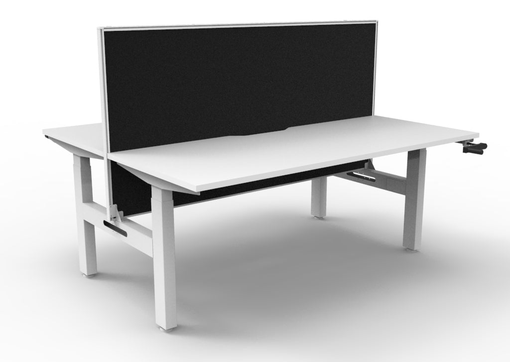 Boost Crank Manual Height Adjustable 2 Person Back to Back Workstation - Framed Screen Options - configuration image