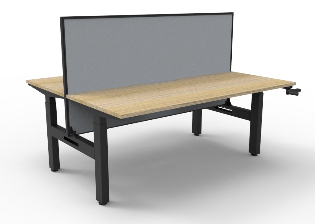 Boost Crank Manual Height Adjustable 2 Person Back to Back Workstation - Framed Screen Options - configuration image