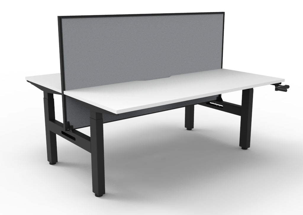 Boost Crank Manual Height Adjustable 2 Person Back to Back Workstation - Framed Screen Options - configuration image