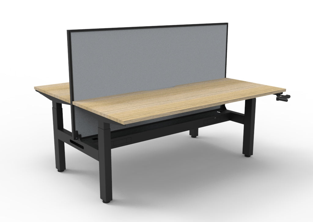 Boost Crank Manual Height Adjustable 2 Person Back to Back Workstation - Framed Screen Options - configuration image