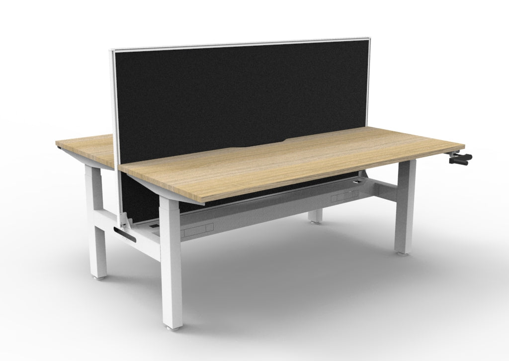 Boost Crank Manual Height Adjustable 2 Person Back to Back Workstation - Framed Screen Options - configuration image