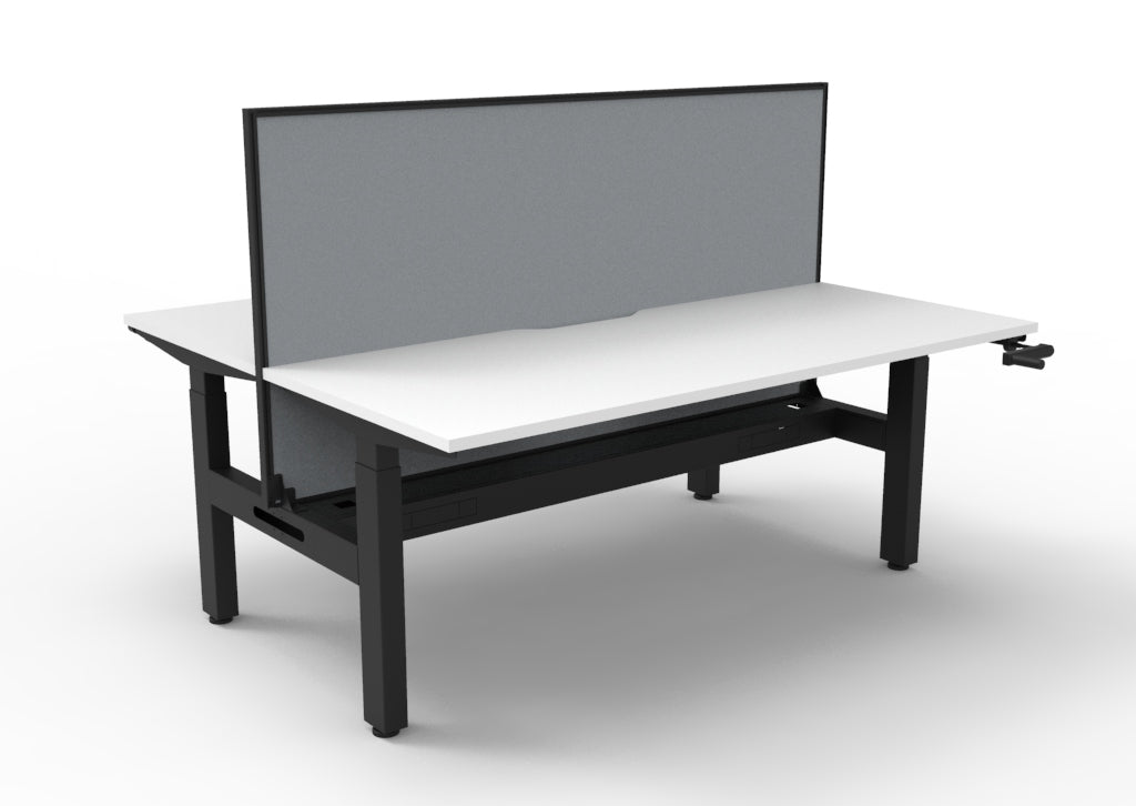 Boost Crank Manual Height Adjustable 2 Person Back to Back Workstation - Framed Screen Options - configuration image