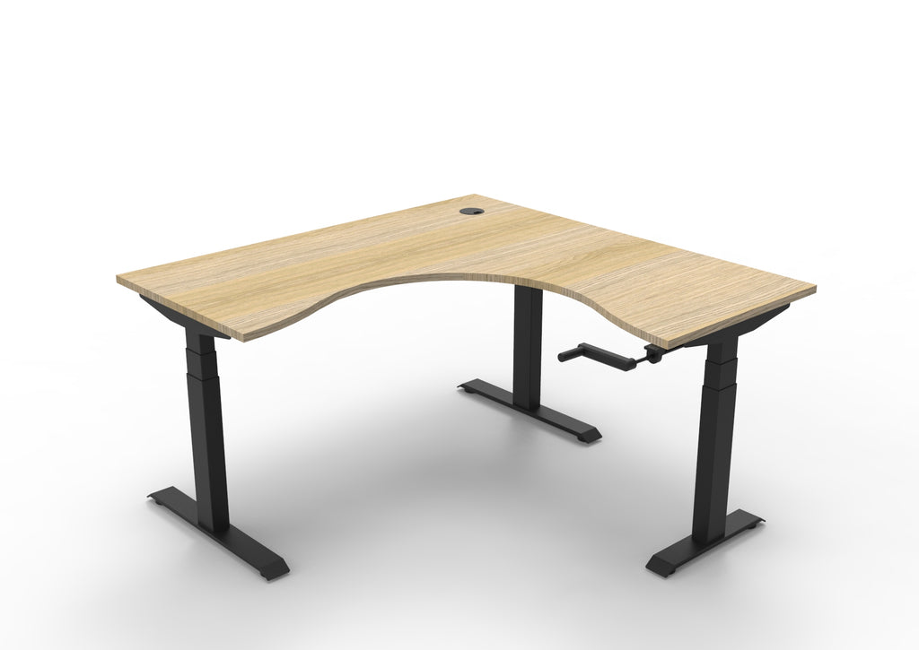 Boost Crank Manual Height Adjustable Corner Workstation - Framed Screen Options
