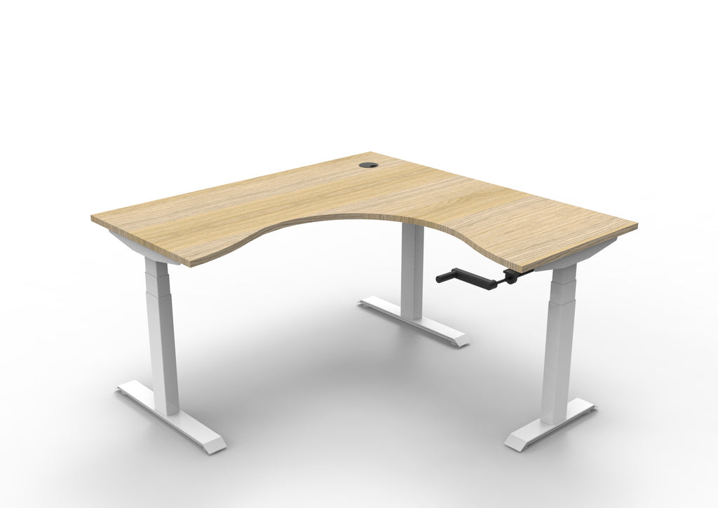 Boost Crank Manual Height Adjustable Corner Workstation - Framed Screen Options - configuration image