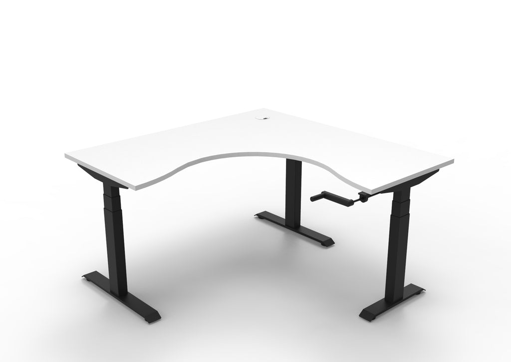 Boost Crank Manual Height Adjustable Corner Workstation - Framed Screen Options - configuration image