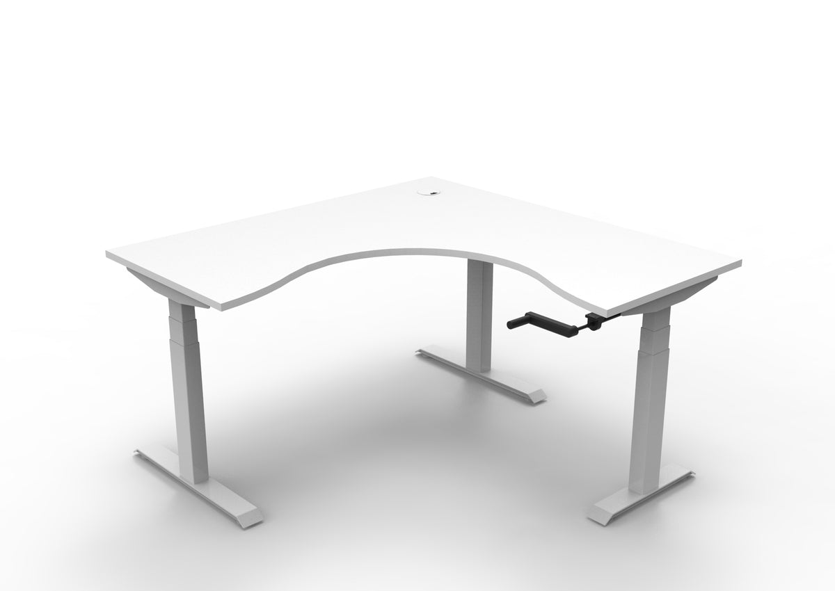 Boost Crank Manual Height Adjustable Corner Workstation - Framed Screen Options - configuration image