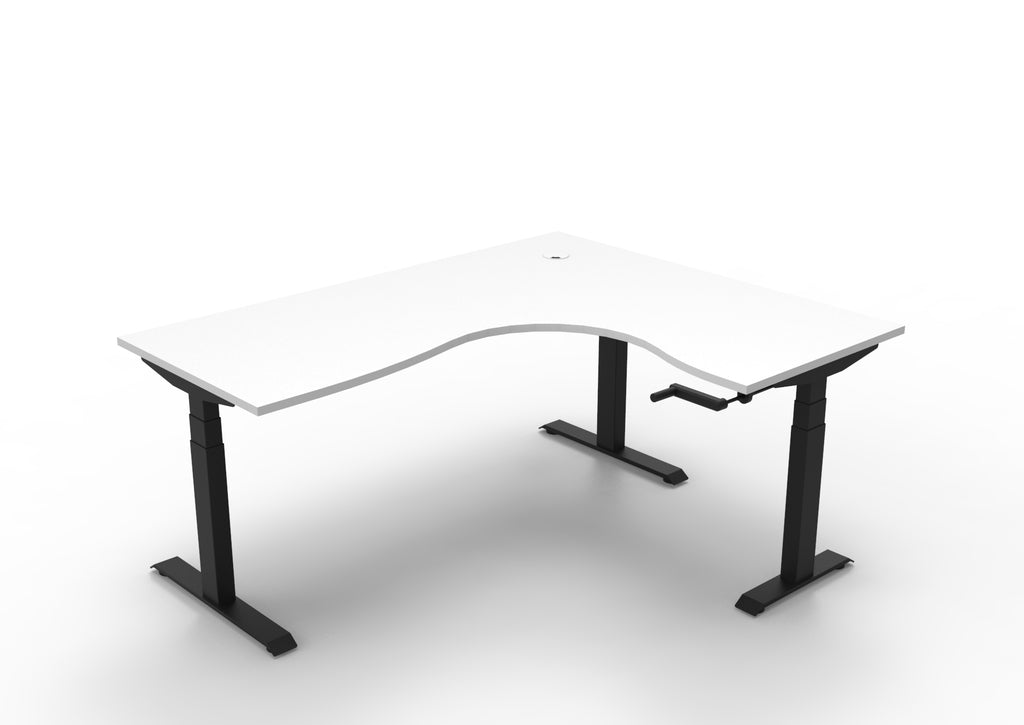 Boost Crank Manual Height Adjustable Corner Workstation - Framed Screen Options - configuration image