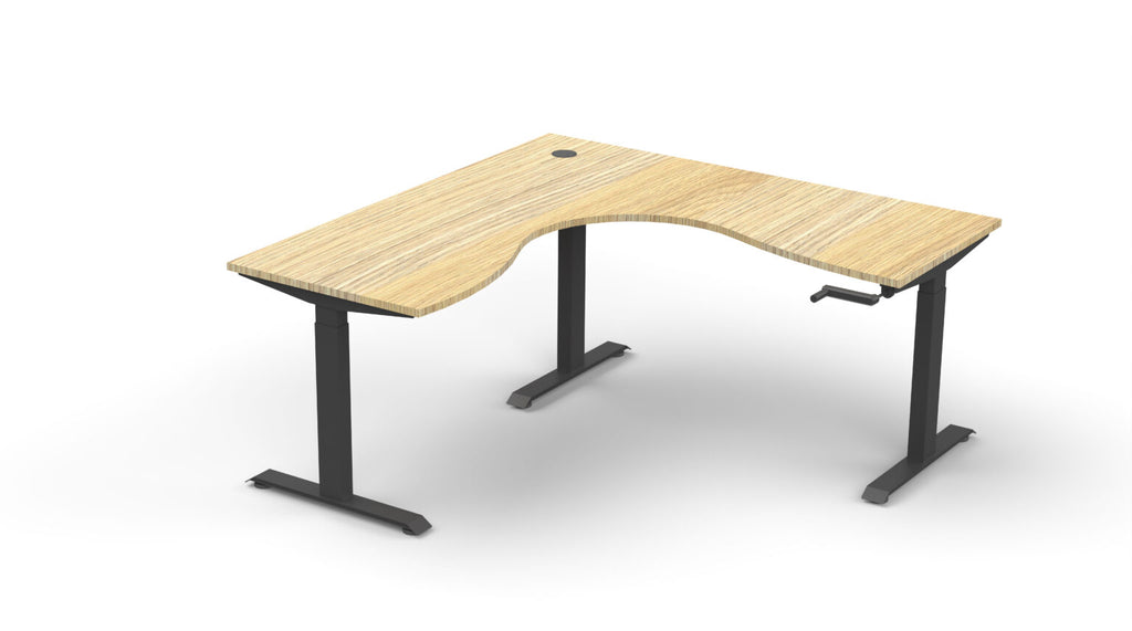 Boost Crank Manual Height Adjustable Corner Workstation - Framed Screen Options - configuration image