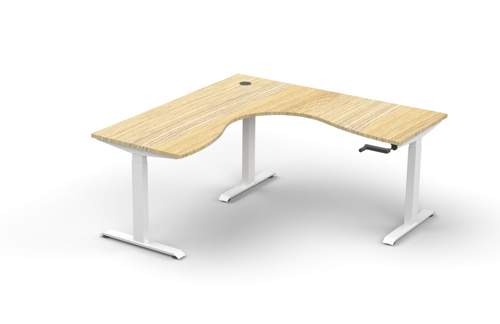 Boost Crank Manual Height Adjustable Corner Workstation - Framed Screen Options - configuration image