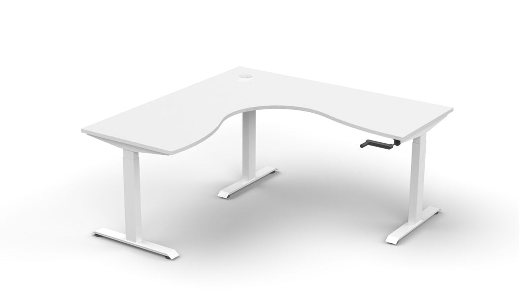 Boost Crank Manual Height Adjustable Corner Workstation - Framed Screen Options - configuration image