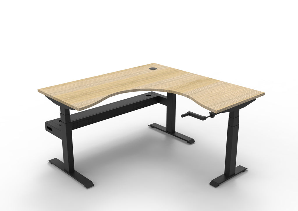 Boost Crank Manual Height Adjustable Corner Workstation - Framed Screen Options - configuration image