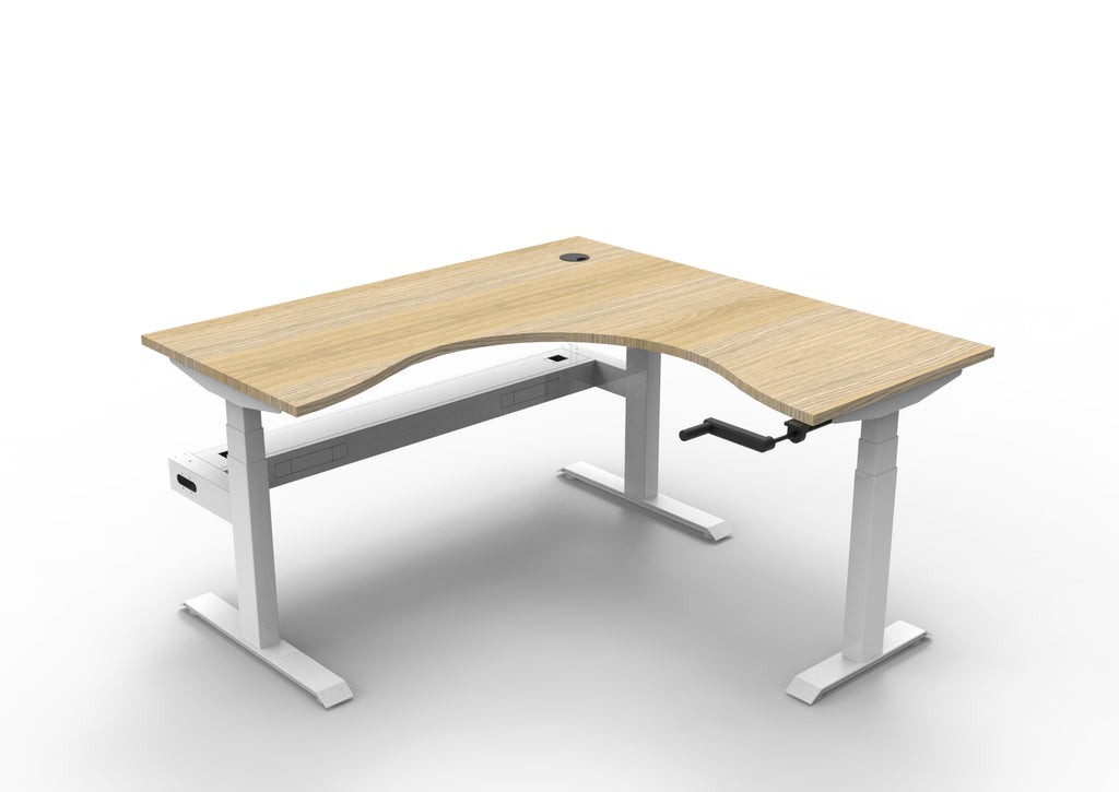 Boost Crank Manual Height Adjustable Corner Workstation - Framed Screen Options - configuration image