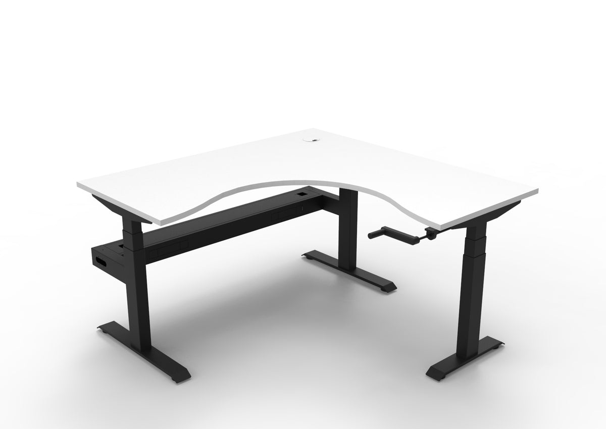 Boost Crank Manual Height Adjustable Corner Workstation - Framed Screen Options - configuration image