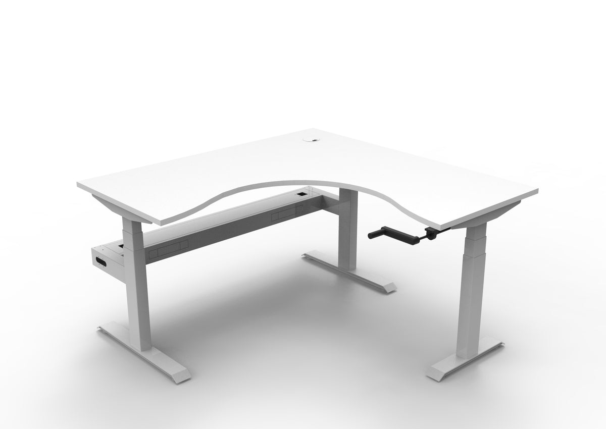 Boost Crank Manual Height Adjustable Corner Workstation - Framed Screen Options - configuration image