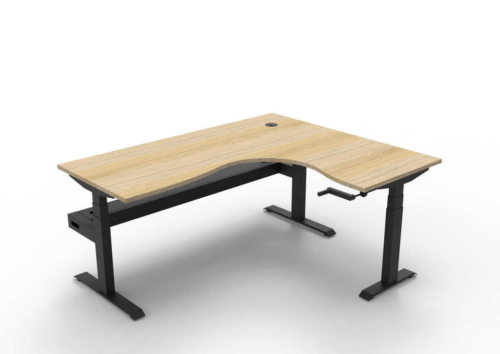 Boost Crank Manual Height Adjustable Corner Workstation - Framed Screen Options - configuration image