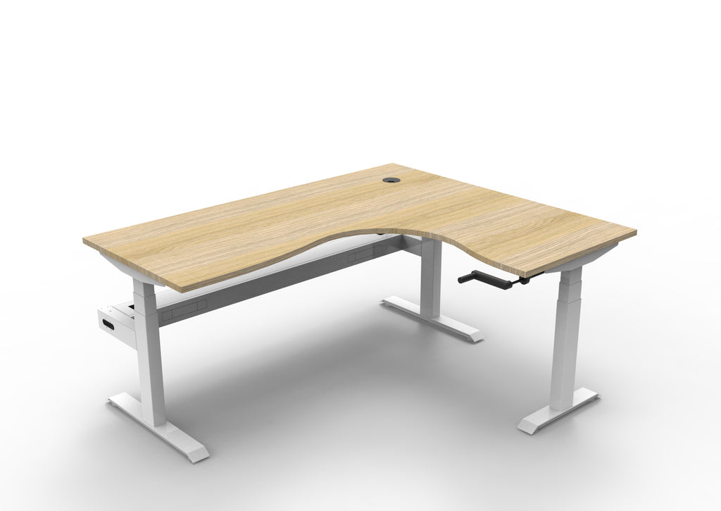Boost Crank Manual Height Adjustable Corner Workstation - Framed Screen Options - configuration image