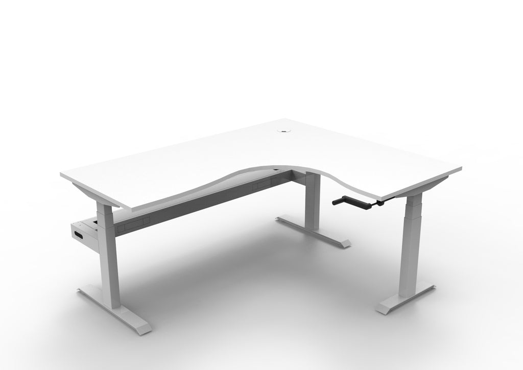 Boost Crank Manual Height Adjustable Corner Workstation - Framed Screen Options - configuration image