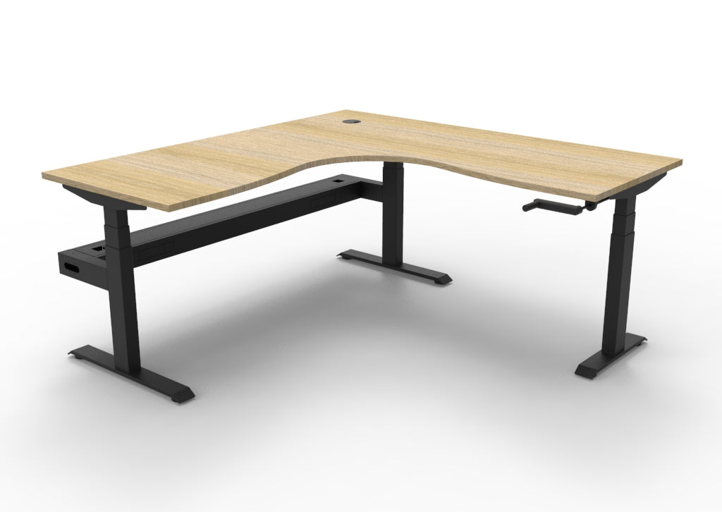 Boost Crank Manual Height Adjustable Corner Workstation - Framed Screen Options - configuration image