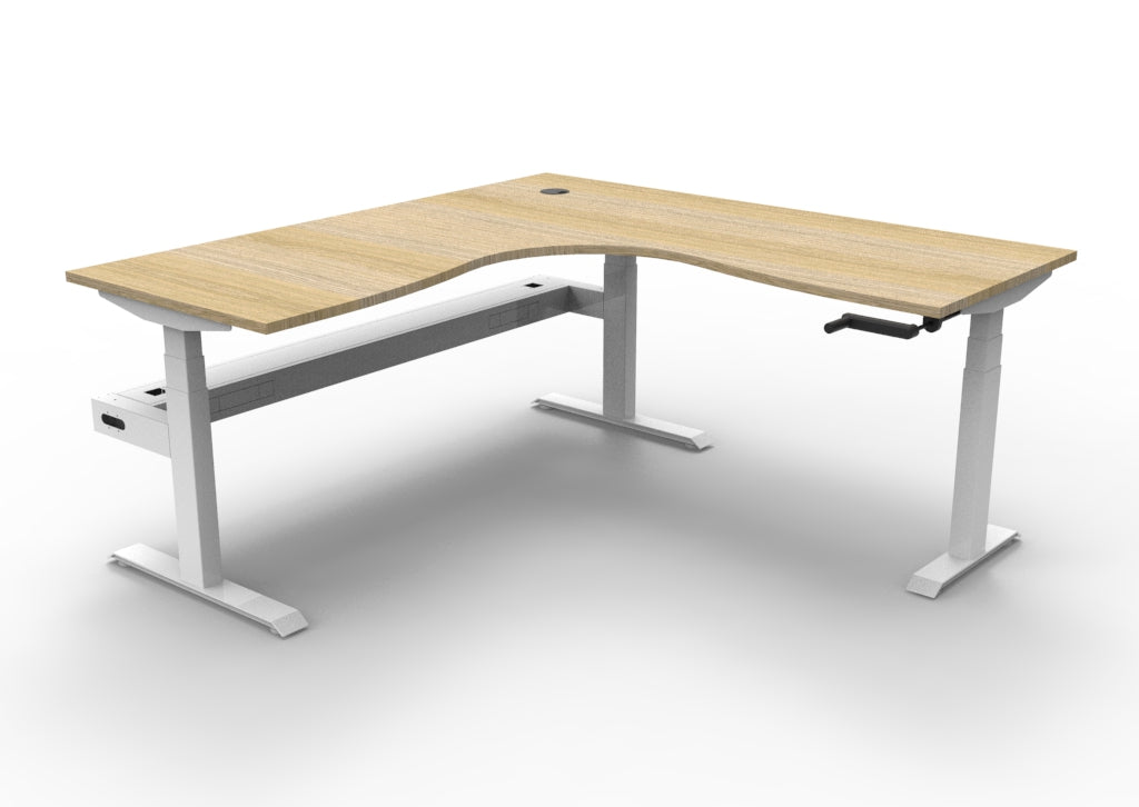 Boost Crank Manual Height Adjustable Corner Workstation - Framed Screen Options - configuration image