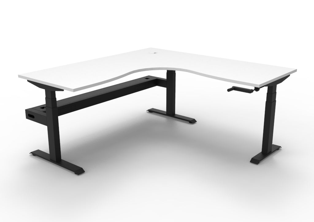 Boost Crank Manual Height Adjustable Corner Workstation - Framed Screen Options - configuration image