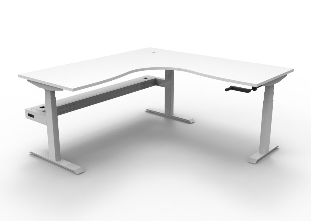 Boost Crank Manual Height Adjustable Corner Workstation - Framed Screen Options - configuration image