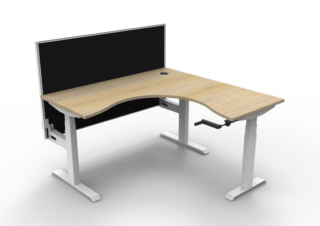 Boost Crank Manual Height Adjustable Corner Workstation - Framed Screen Options - configuration image