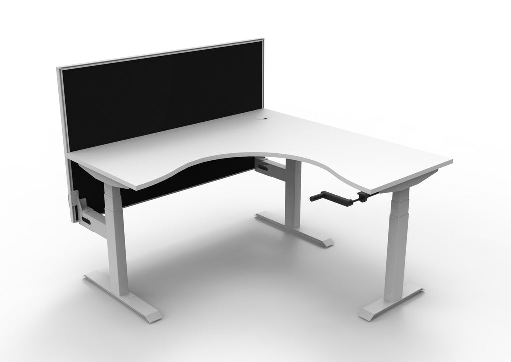 Boost Crank Manual Height Adjustable Corner Workstation - Framed Screen Options - configuration image