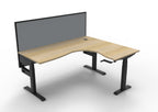 Boost Crank Manual Height Adjustable Corner Workstation - Framed Screen Options - configuration image
