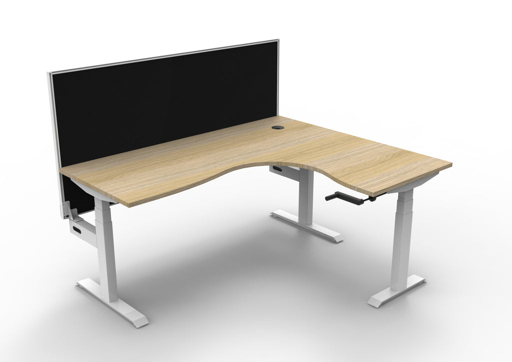 Boost Crank Manual Height Adjustable Corner Workstation - Framed Screen Options - configuration image