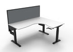 Boost Crank Manual Height Adjustable Corner Workstation - Framed Screen Options - configuration image