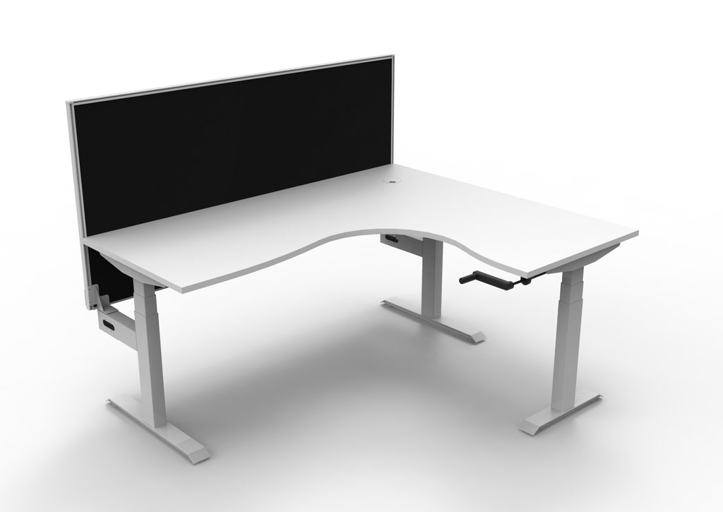 Boost Crank Manual Height Adjustable Corner Workstation - Framed Screen Options - configuration image