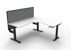 Boost Crank Manual Height Adjustable Corner Workstation - Framed Screen Options - configuration image