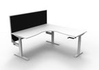 Boost Crank Manual Height Adjustable Corner Workstation - Framed Screen Options - configuration image