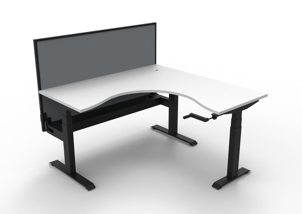 Boost Crank Manual Height Adjustable Corner Workstation - Framed Screen Options - configuration image