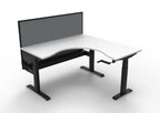 Boost Crank Manual Height Adjustable Corner Workstation - Framed Screen Options - configuration image