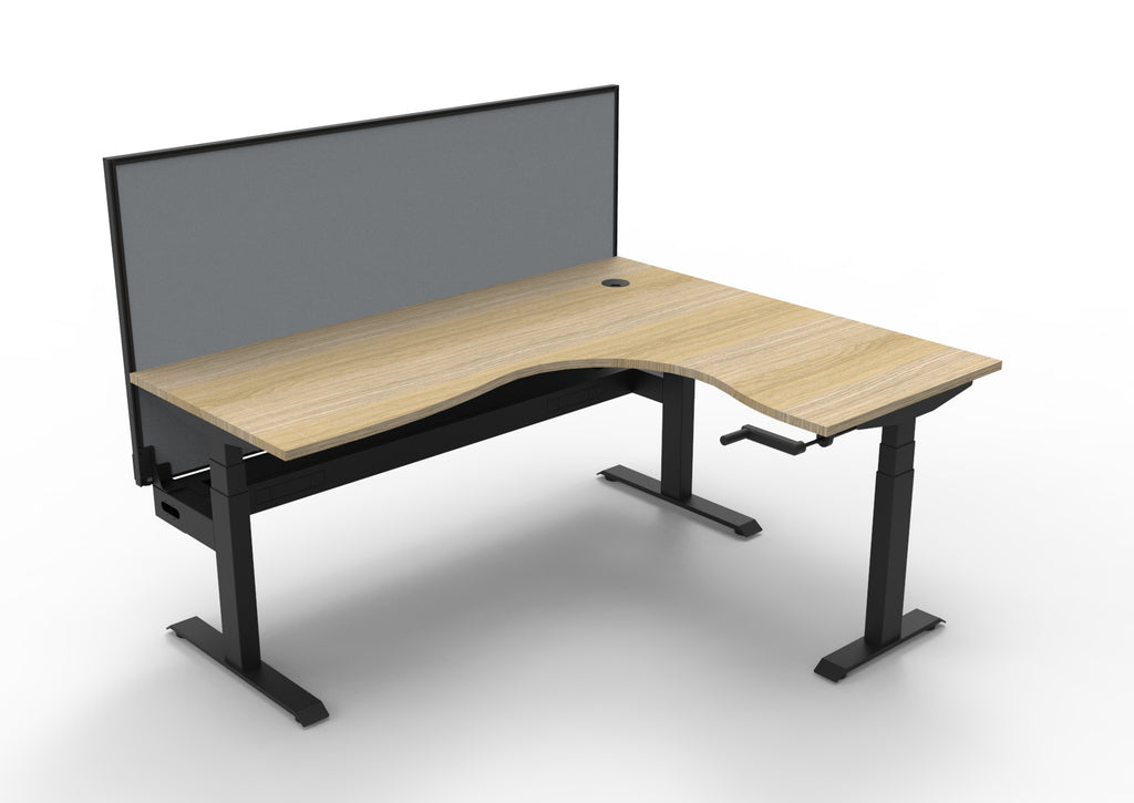 Boost Crank Manual Height Adjustable Corner Workstation - Framed Screen Options - configuration image