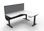 Boost Crank Manual Height Adjustable Corner Workstation - Framed Screen Options - configuration image