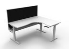 Boost Crank Manual Height Adjustable Corner Workstation - Framed Screen Options - configuration image